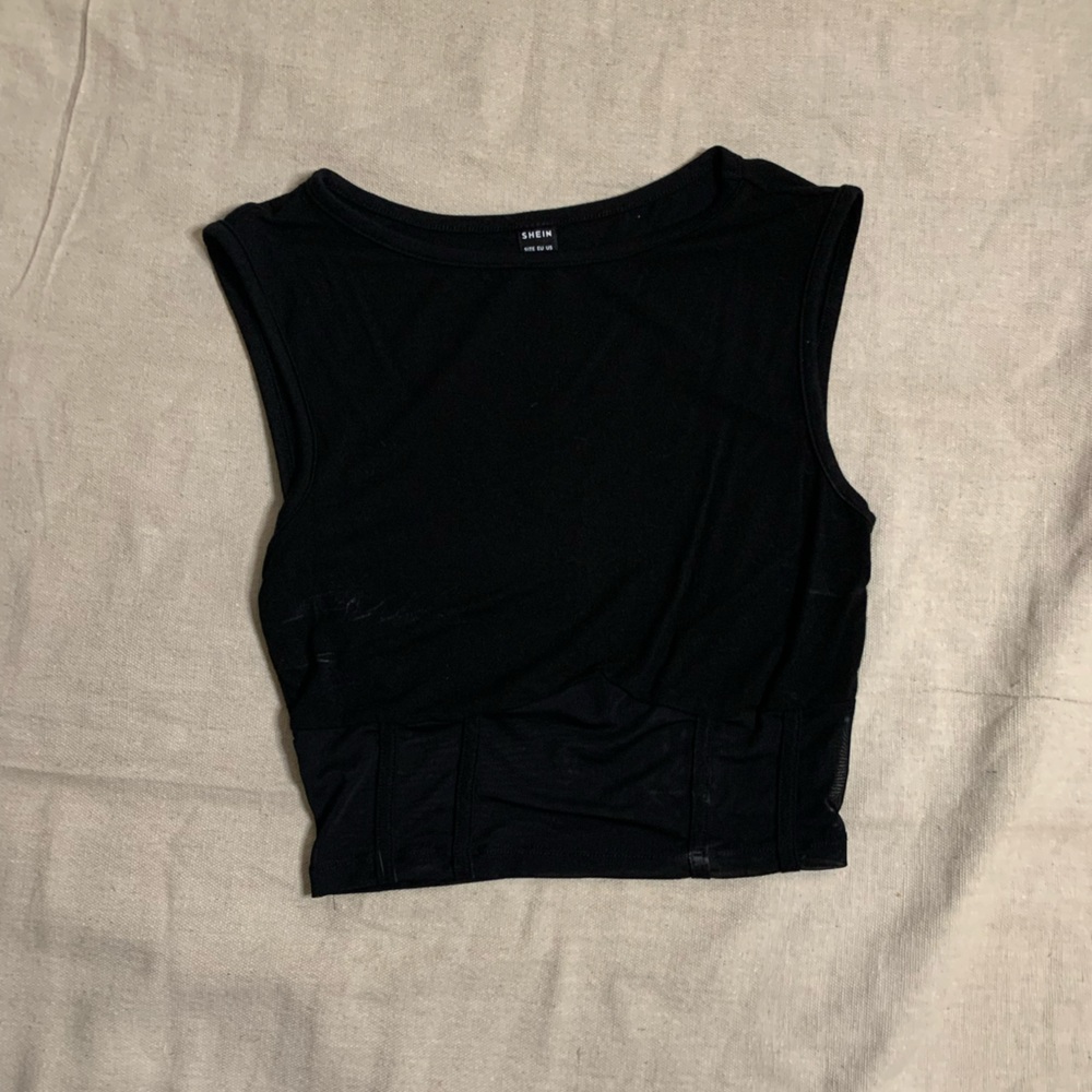 Shein Crop Top with See Through Mesh